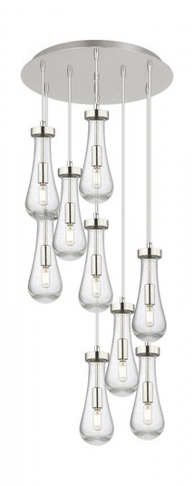 Owego - 9 Light - 19 inch - Brushed Polished Nickel - Multi Pendant (3442|119-451-1P-PN-G451-4SDY)