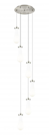Owego - 6 Light - 16 inch - Brushed Satin Nickel - Multi Pendant (3442|116-451-1P-SN-G451-4GWH)