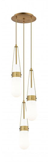Milan - 3 Light - 12 inch - Brushed Brass - Multi Pendant (3442|113-452-1P-BB-G452-4GWH)