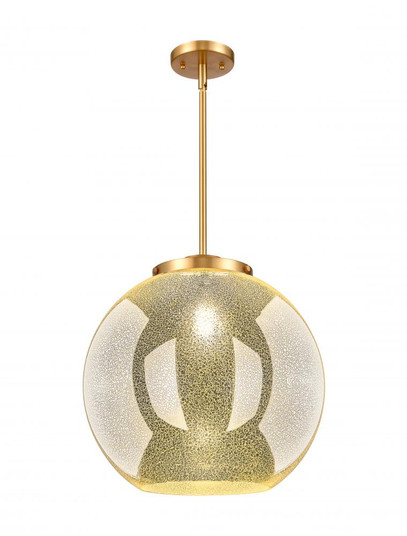Athens - 1 Light - 16 inch - Satin Gold - Stem Hung - Pendant (3442|221-1S-SG-G128-16)
