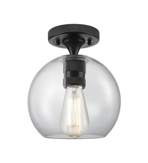 Crown Point - 1 Light - 8 inch - Matte Black - Flush Mount (3442|434-1F-BK-G122-8)