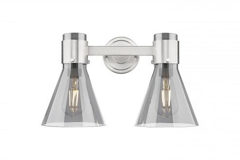 Lawton Cone - 2 Light - 17 inch - Satin Nickel - Bath Vanity Light (3442|464-2W-SN-G464C-7SM)