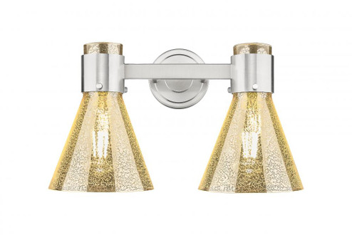 Lawton Cone - 2 Light - 17 inch - Satin Nickel - Bath Vanity Light (3442|464-2W-SN-G464C-7ME)