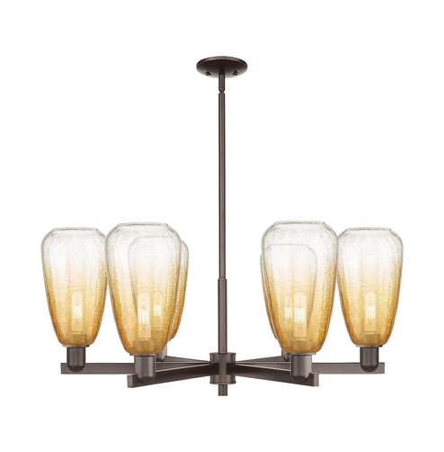 Brookhaven Almond - 6 Light - 24 inch - Oil Rubbed Bronze - Chandelier (3442|716-6CR-OB-G480-6AM)