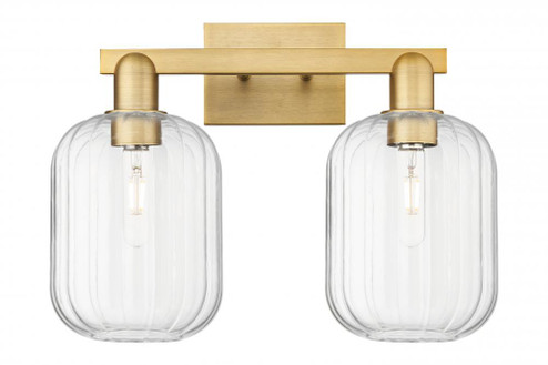 Preston Cylinder - 2 Light - 16 inch - Brushed Brass - Bath Vanity Light (3442|716-2W-BB-G460-7CL)