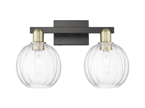 Preston Globe - 2 Light - 16 inch - Black Antique Brass - Bath Vanity Light (3442|716-2W-BAB-G458-7CL)