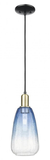 Brookhaven Almond - 1 Light - 6 inch - Black Antique Brass - Cord hung - Mini Pendant (3442|716-1P-BAB-G480-6SB)