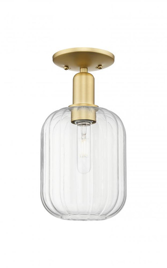 Preston Cylinder - 1 Light - 6 inch - Satin Gold - Semi-Flush Mount (3442|716-1C-SG-G460-7CL)