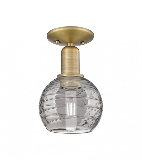 Athens Deco Swirl - 1 Light - 6 inch - Brushed Brass - Semi-Flush Mount (3442|716-1C-BB-G1213-6SM)
