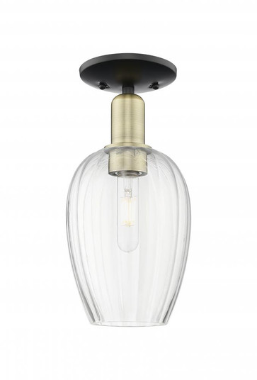 Preston Flute - 1 Light - 6 inch - Black Antique Brass - Semi-Flush Mount (3442|716-1C-BAB-G457-6CL)