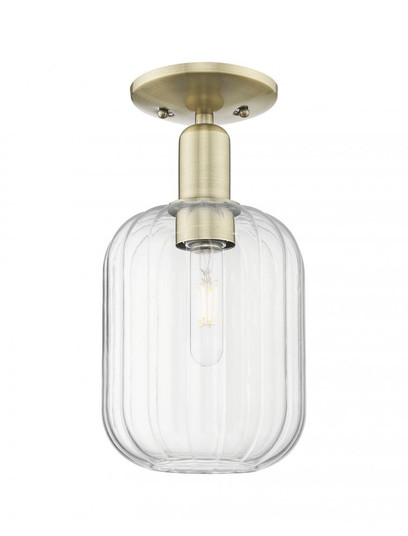 Preston Cylinder - 1 Light - 6 inch - Antique Brass - Semi-Flush Mount (3442|716-1C-AB-G460-7CL)