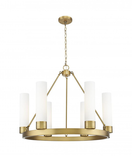 Boreas - 6 Light - 29 inch - Brushed Brass - Chandelier (3442|617-6CR-BB-G617-11WH)
