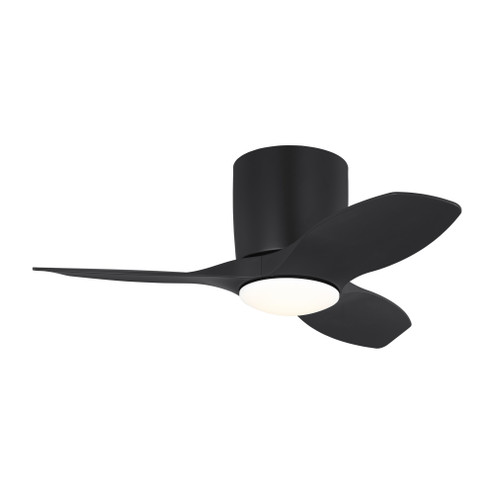 Titus 32 Hugger LED Ceiling Fan in Midnight Black with Midnight Black Blades and Light Kit (38|3TTHR32MBKD)