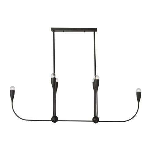 Maya Six Light Linear Chandelier (38|GLC1226MBK)