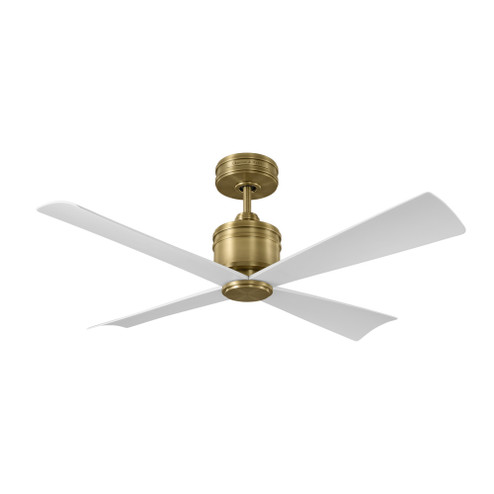 Launceton 44 Ceiling Fan in Hand-Rubbed Antique Brass with Matte White Blades (6|4LNCR44HAB)