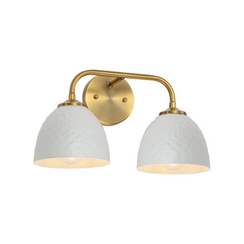 Golden Lighting Shepard 2-light Vanity in Modern Brass and Matte White shade (36|6950-BA2 MBS-WHT)