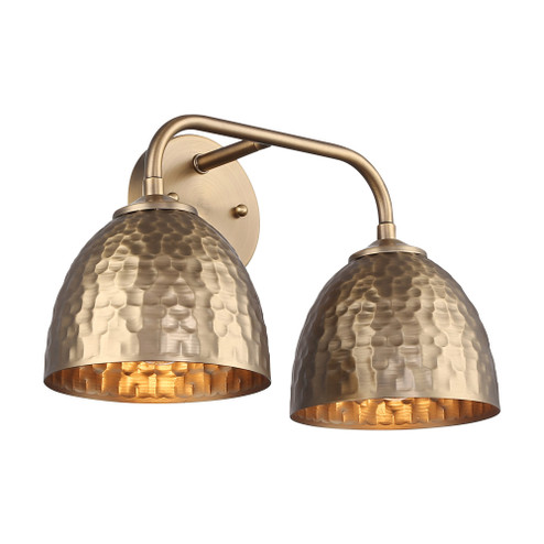 Golden Lighting Shepard 2-light Vanity in Modern Brass and Modern Brass shade (36|6950-BA2 MBS-MBS)