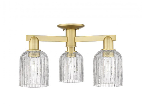 Bridal Veil - 3 Light - 6 inch - Satin Gold - Semi-Flush Mount (3442|716-3F-SG-G559-5CL)