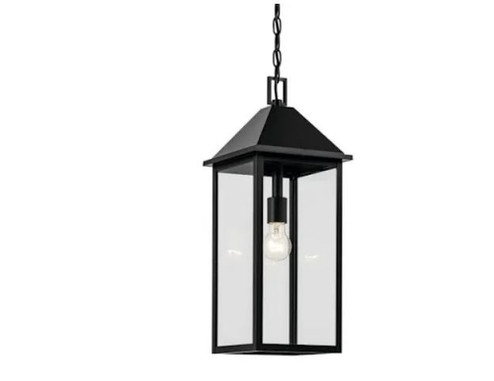 Prin 22 Inch 1 Light Outdoor Pendant with Clear Glass in Black (10687|59160BK)