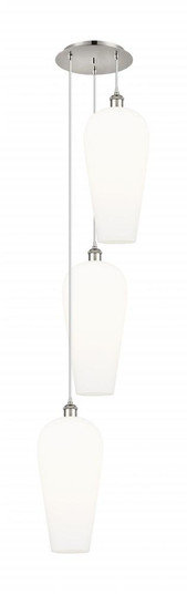 Chelsea - 3 Light - 15 inch - Polished Nickel - Cord Hung - Multi Pendant (3442|113B-3P-PN-G456-8WH)