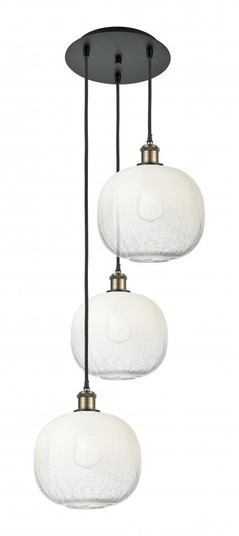 Brookhaven Sphere - 3 Light - 17 inch - Black Antique Brass - Cord Hung - Multi Pendant (3442|113B-3P-BAB-G481-10OP)