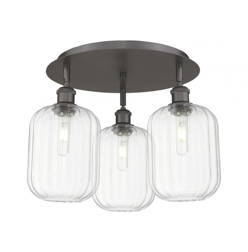 Preston Cylinder - 3 Light - 19 inch - Oil Rubbed Bronze - Semi-Flush Mount (3442|516-3C-OB-G460-7CL)