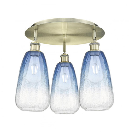 Brookhaven Almond - 3 Light - 18 inch - Antique Brass - Semi-Flush Mount (3442|516-3C-AB-G480-6SB)