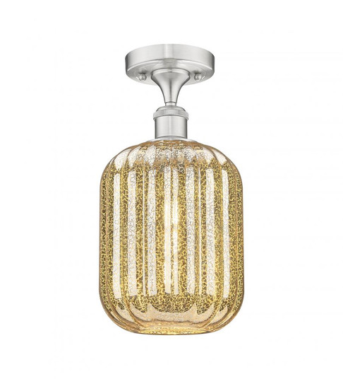 Preston Cylinder - 1 Light - 7 inch - Brushed Satin Nickel - Semi-Flush Mount (3442|516-1C-SN-G460-7ME)