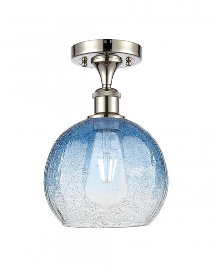 Brookhaven Globe - 1 Light - 8 inch - Polished Nickel - Semi-Flush Mount (3442|516-1C-PN-G483-8SB)