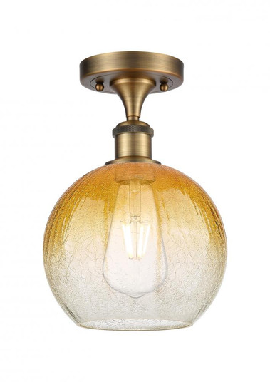 Brookhaven Globe - 1 Light - 8 inch - Brushed Brass - Semi-Flush Mount (3442|516-1C-BB-G483-8AM)