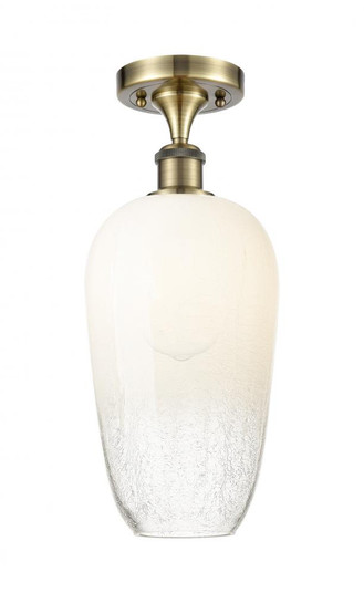 Brookhaven Flute - 1 Light - 7 inch - Antique Brass - Semi-Flush Mount (3442|516-1C-AB-G484-7OP)