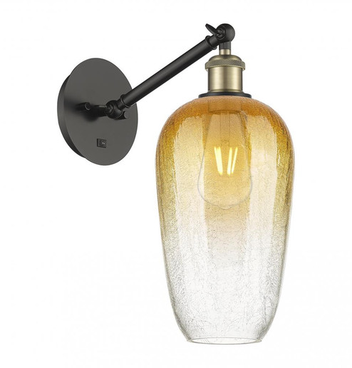 Brookhaven Flute - 1 Light - 7 inch - Black Antique Brass - Sconce (3442|317-1W-BAB-G484-7AM)