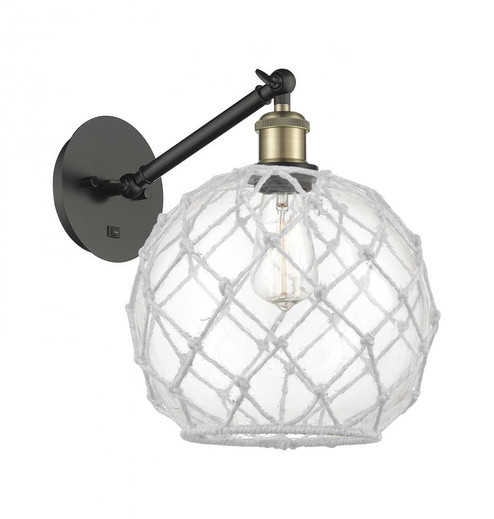 Farmhouse Rope - 1 Light - 10 inch - Black Antique Brass - Adjustable - Sconce (3442|317-1W-BAB-G122-10RW)
