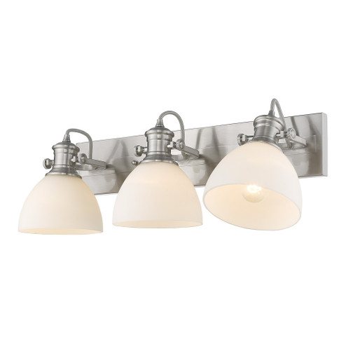 Yep by Golden Lighting Hines 3-light Vanity in Pewter and Opal Glass (36|3118-BA3 PW-OP)