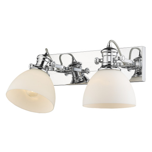 Yep by Golden Lighting Hines 2-light Vanity in Chrome and Opal Glass (36|3118-BA2 CH-OP)
