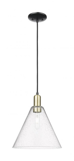 Berkshire Glass - 1 Light - 12 inch - Black Antique Brass - Cord hung - Mini Pendant (3442|716-1P-BAB-GBC-124)