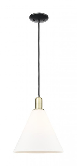 Berkshire Glass - 1 Light - 12 inch - Black Antique Brass - Cord hung - Mini Pendant (3442|716-1P-BAB-GBC-121)
