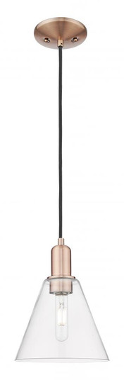 Berkshire Glass - 1 Light - 8 inch - Antique Copper - Cord hung - Mini Pendant (3442|716-1P-AC-GBC-82)