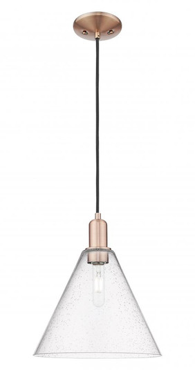Berkshire Glass - 1 Light - 12 inch - Antique Copper - Cord hung - Mini Pendant (3442|716-1P-AC-GBC-124)