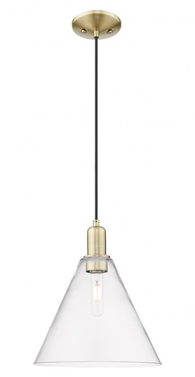 Berkshire Glass - 1 Light - 12 inch - Antique Brass - Cord hung - Mini Pendant (3442|716-1P-AB-GBC-122)