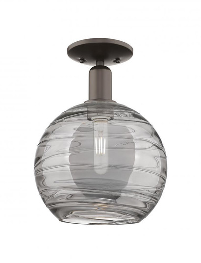 Athens Deco Swirl - 1 Light - 10 inch - Oil Rubbed Bronze - Semi-Flush Mount (3442|716-1C-OB-G1213-10SM)