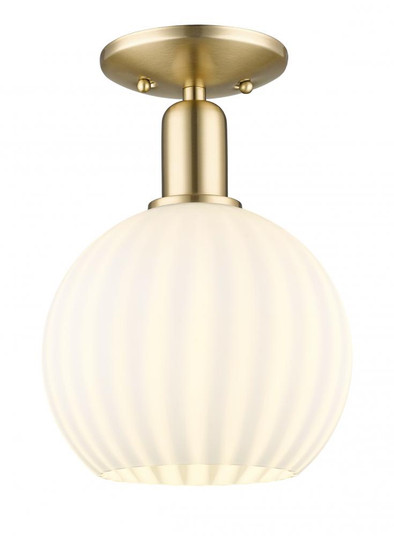 White Venetian - 1 Light - 8 inch - Champagne Bronze - Semi-Flush Mount (3442|716-1C-CB-G1217-8WV)