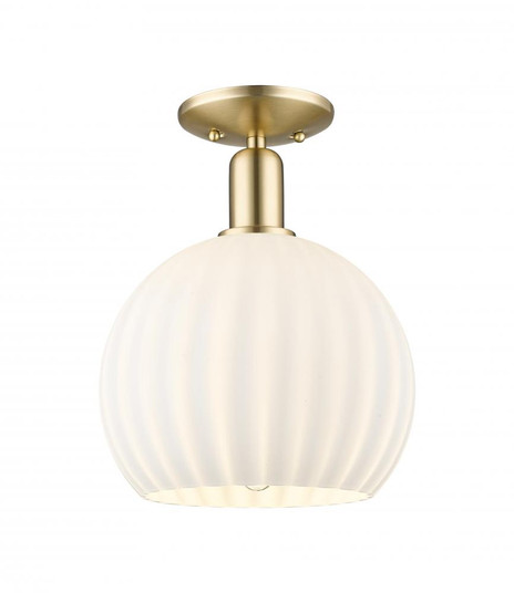 White Venetian - 1 Light - 10 inch - Champagne Bronze - Semi-Flush Mount (3442|716-1C-CB-G1217-10WV)
