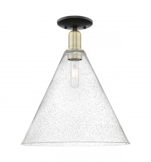 Berkshire Glass - 1 Light - 16 inch - Black Antique Brass - Semi-Flush Mount (3442|716-1C-BAB-GBC-164)