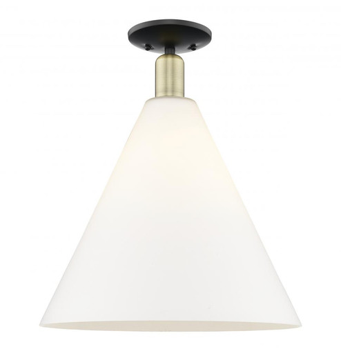 Berkshire Glass - 1 Light - 16 inch - Black Antique Brass - Semi-Flush Mount (3442|716-1C-BAB-GBC-161)