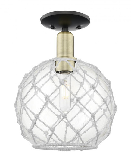 Farmhouse Rope - 1 Light - 10 inch - Black Antique Brass - Semi-Flush Mount (3442|716-1C-BAB-G122-10RW)