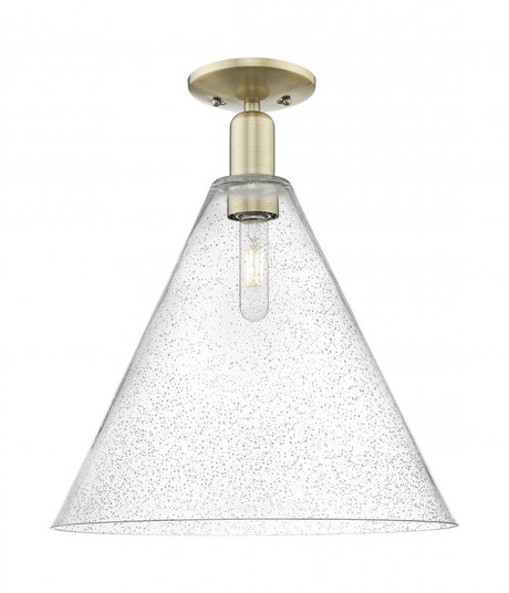 Berkshire Glass - 1 Light - 16 inch - Antique Brass - Semi-Flush Mount (3442|716-1C-AB-GBC-164)