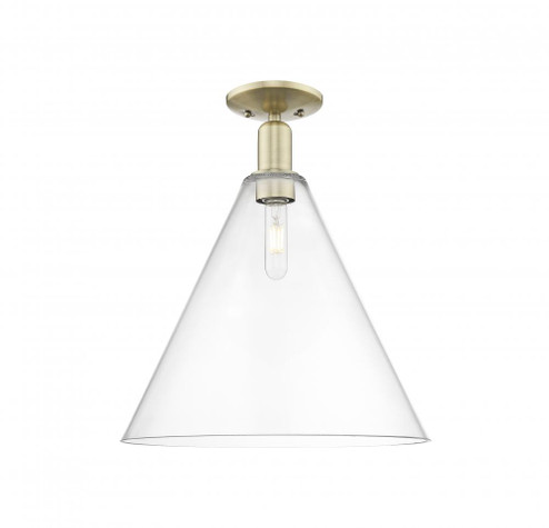 Berkshire Glass - 1 Light - 16 inch - Antique Brass - Semi-Flush Mount (3442|716-1C-AB-GBC-162)