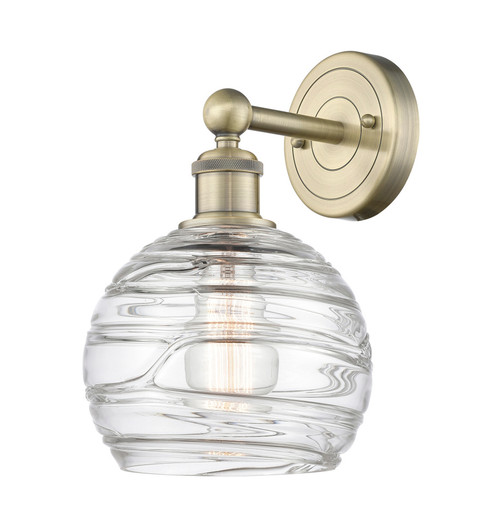 Athens Deco Swirl - 1 Light - 8 inch - Antique Brass - Sconce (3442|616-1W-AB-G1213-8CL)
