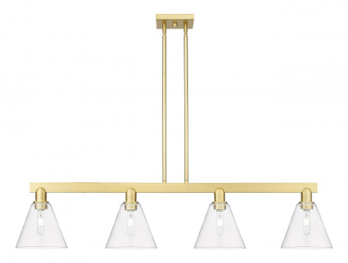 Berkshire Glass - 4 Light - 51 inch - Satin Gold - Stem hung - Island Light (3442|716-4I-SG-GBC-82)